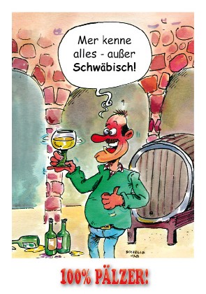 Postkarte Mer kenne alles - außer Schwäbisch