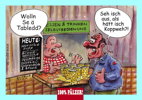 Aufkleber wolln sie e Tabledd?