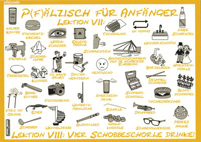 Postkarte Pfälzisch für Anfänger Lektion 7-8 gelb